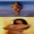 Looking woman lick